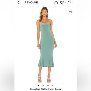 Strapless Fishtail Midi Dress
